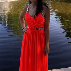 Coral Long Macy’s Prom Dress